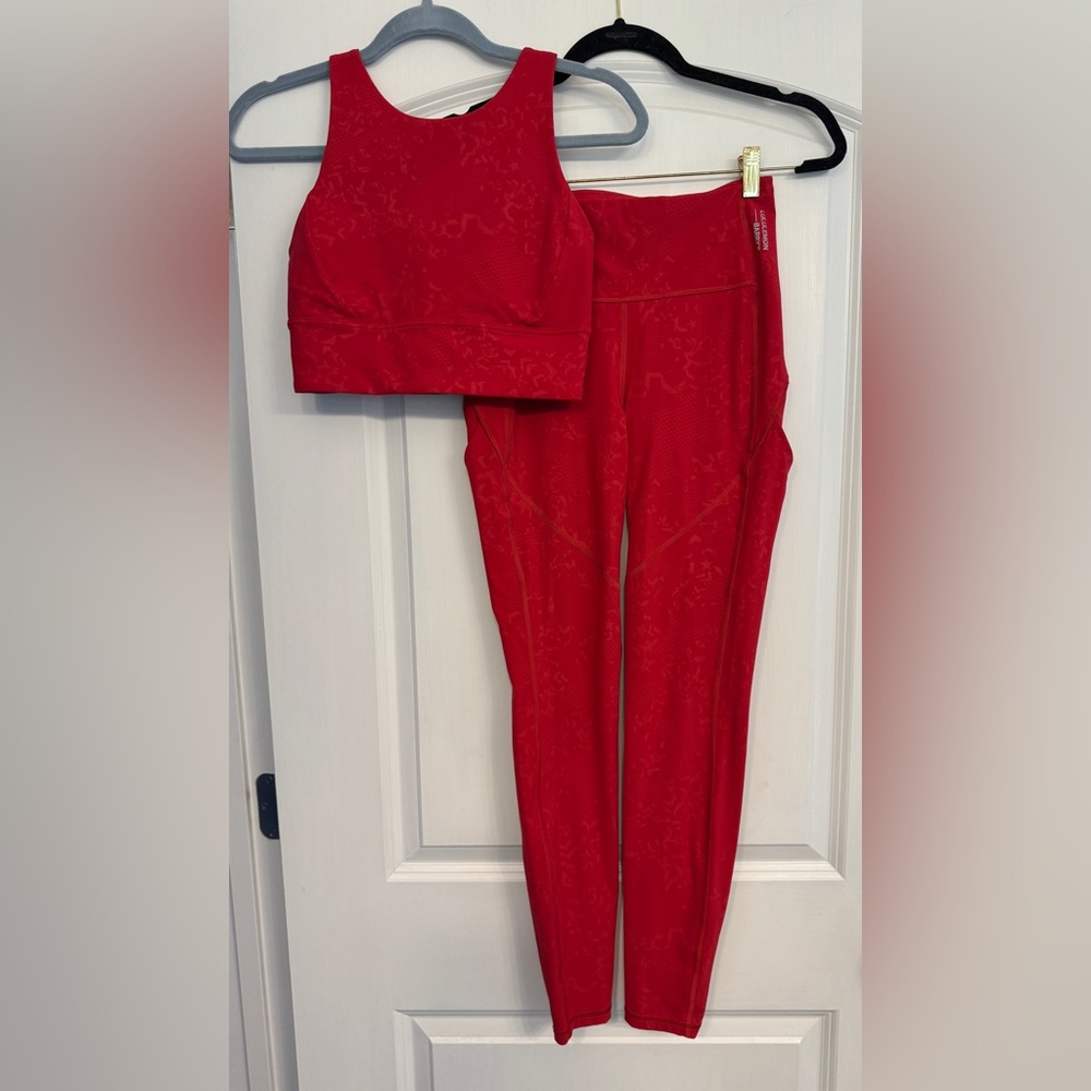 Lululemon X Barry’s Stronger As One Set in Dark Red